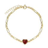 Pulsera gourmet, Bañado en oro, Granate rojo artificial