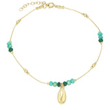 Ajorca para Tobillo, Bañado en oro, Vidrio de plomo