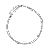 Ajorca para Tobillo, Plata 925 bañada en rodio, Perla cultivada