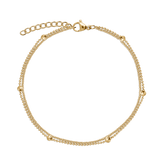 Pulsera a capas, Acero inoxidable con baño de oro de aproximadamente 1 micra, Sin piedra