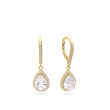 Gotas, Bañado en oro, Zirconia cúbica artificial