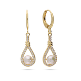 Gotas, Bañado en oro, Zirconia cúbica artificial, Perla cultivada