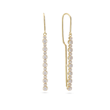 Gotas, Plata 925 y bañado en oro, Zirconia cúbica artificial
