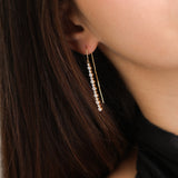 Gotas, Plata 925 y bañado en oro, Zirconia cúbica artificial