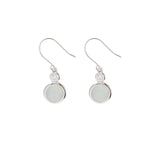 Gotas, Plata 925 bañada en rodio, Zirconia cúbica artificial, Calcedonia artificial