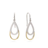 Gotas, Plata 925 y bañado en oro, Zirconia cúbica artificial