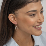 Gotas, Plata 925 y bañado en oro, Zirconia cúbica artificial