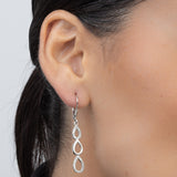 Gotas, Plata 925 bañada en rodio, Zirconia cúbica artificial