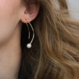 Gotas, Bañado en oro, Perla Swarovski artificial