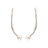 Gotas, Plata 925 bañada en rodio, Perla Swarovski artificial