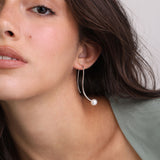 Gotas, Plata 925 bañada en rodio, Perla Swarovski artificial