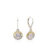 Gotas, Plata 925 con oro 9k, Zirconia cúbica artificial