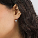 Gotas, Plata 925 bañada en rodio, Zirconia cúbica artificial