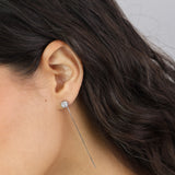 Gotas, Plata 925 bañada en rodio, Zirconia cúbica artificial