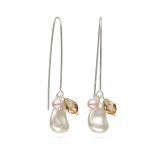 Gotas, Plata de Ley 925, Cristal Swarovski artificial, Perla Swarovski artificial