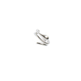 pendiente de hélice, Plata 925 bañada en rodio, Zirconia cúbica artificial