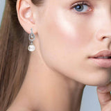Gotas, Plata 925 bañada en rodio, Zirconia cúbica artificial, Perla cultivada