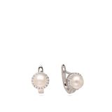 Tuerca, Plata 925 bañada en rodio, Zirconia cúbica artificial, Perla cultivada