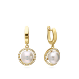 Gotas, Bañado en oro, Zirconia cúbica artificial, Perla cultivada