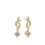Gotas, Bañado en oro, Zirconia cúbica artificial