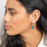 Gotas, Plata 925 bañada en rodio, Cristal Swarovski artificial