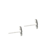 Tuerca, Plata 925 bañada en rodio, Zirconia cúbica artificial