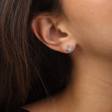 Tuerca, Plata 925 bañada en rodio, Zirconia cúbica artificial