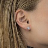 Tuerca, Plata 925 bañada en rodio, Zirconia cúbica artificial