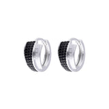 Aros, Plata 925 bañada en rodio, Zirconia cúbica artificial