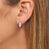 Aros, Plata 925 bañada en rodio, Zirconia cúbica artificial