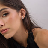 Tuerca, Bañado en oro rosa, Zirconia cúbica artificial