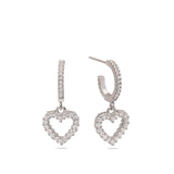 Gotas, Plata 925 bañada en rodio, Zirconia cúbica artificial