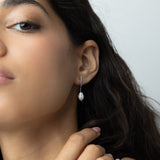 Tuerca, Plata 925 bañada en rodio, Perla cultivada