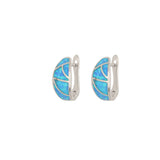 Aros, Plata 925 bañada en rodio, Ópalo artificial