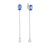 Gotas, Plata 925 bañada en rodio, Zirconia cúbica artificial