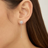 Gotas, Plata 925 bañada en rodio, Zirconia cúbica artificial