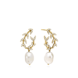 Gotas, Bañado en oro, Zirconia cúbica artificial, Perla cultivada