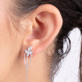 Gotas, Plata 925 bañada en rodio, Zirconia cúbica artificial