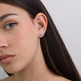 Tuerca, Plata 925 bañada en rodio, Zirconia cúbica artificial