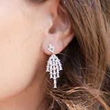 Gotas, Plata 925 bañada en rodio, Zirconia cúbica artificial
