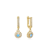 Gotas, Bañado en oro, Zirconia cúbica artificial