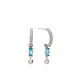 Gotas, Plata 925 bañada en rodio, Zirconia cúbica artificial