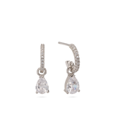Gotas, Plata 925 bañada en rodio, Zirconia cúbica artificial