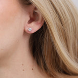 Tuerca, Bañado en oro rosa, Zirconia cúbica artificial