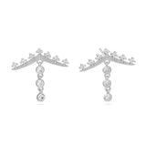 Tuerca, Plata 925 bañada en rodio, Zirconia cúbica artificial