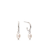 Aros, Plata 925 bañada en rodio, Perla cultivada
