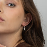 Aros, Plata 925 bañada en rodio, Perla cultivada