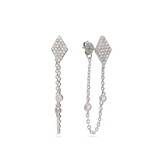 Gotas, Plata 925 bañada en rodio, Zirconia cúbica artificial