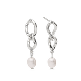 Gotas, Plata 925 bañada en rodio, Zirconia cúbica artificial, Perla cultivada