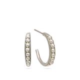 Aros, Plata 925 bañada en rodio, Perla Swarovski artificial